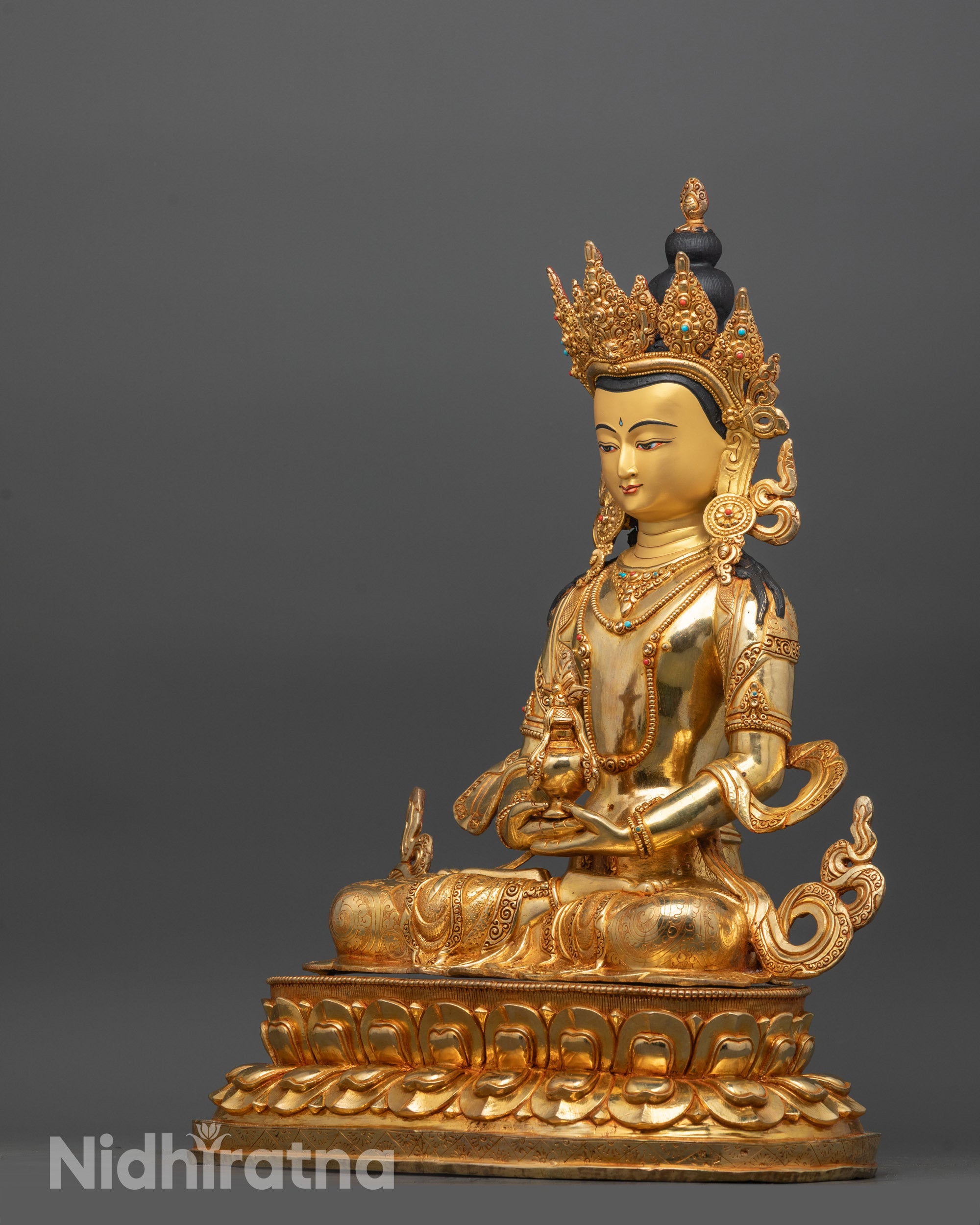 Traditional Tibetan Amitayus Statue | Handcrafted Buddhist Art