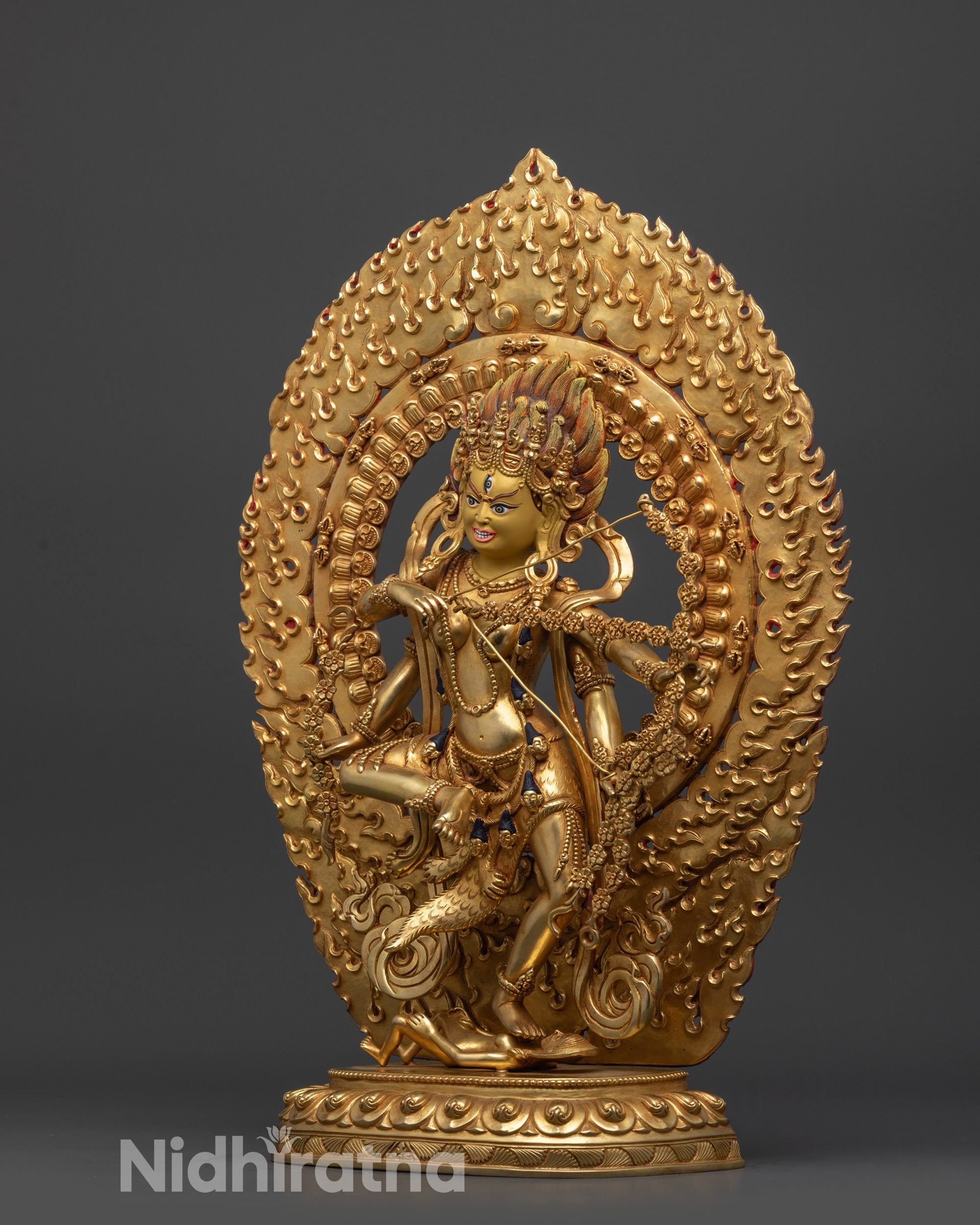 Handcrafted Kurukulla Statue | 24K Gold-Gilded Goddess of Attraction