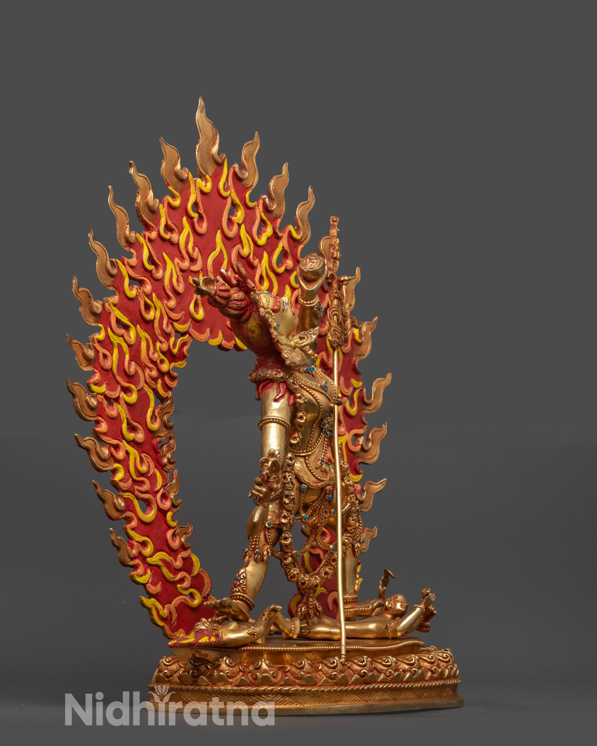 Gold Gilded Divine Vajrayogini Statue | Nepalese Tantric Deity Art