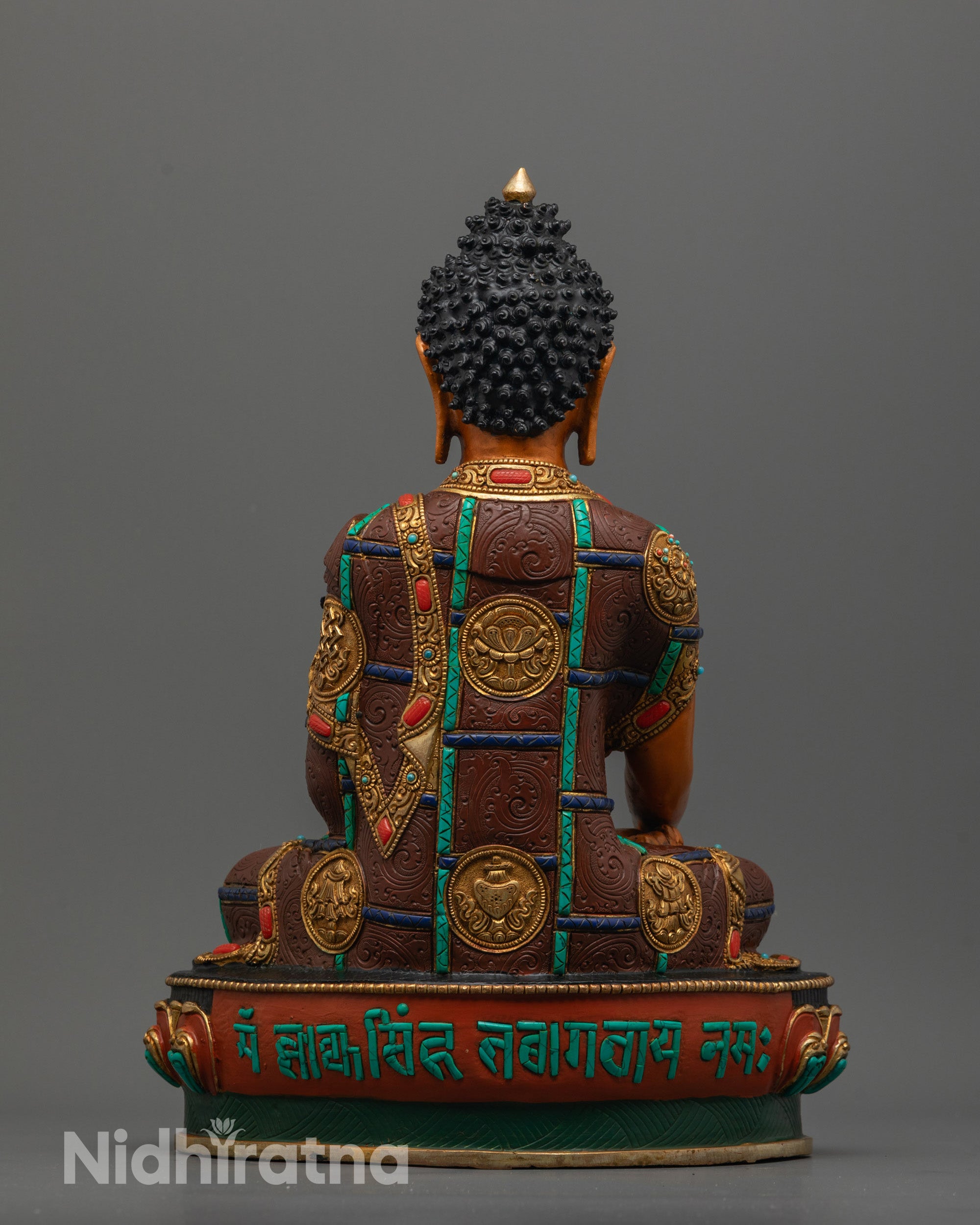 Premium Hand-Carved Shakyamuni Buddha Sculpture | Colored Statue