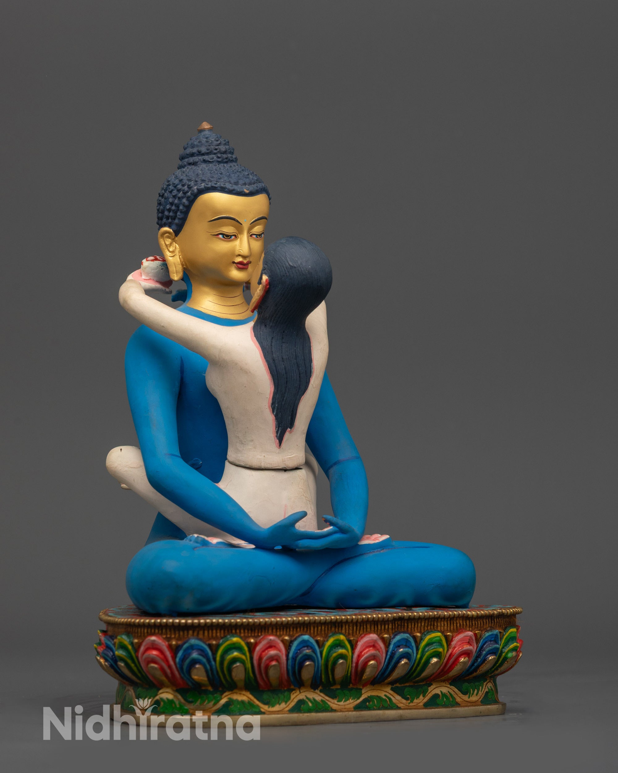 Hand-Painted Samantabhadra Yab-Yum Statue | Spiritual Buddhist Art
