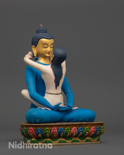 Hand-Painted Samantabhadra Yab-Yum Statue | Spiritual Buddhist Art