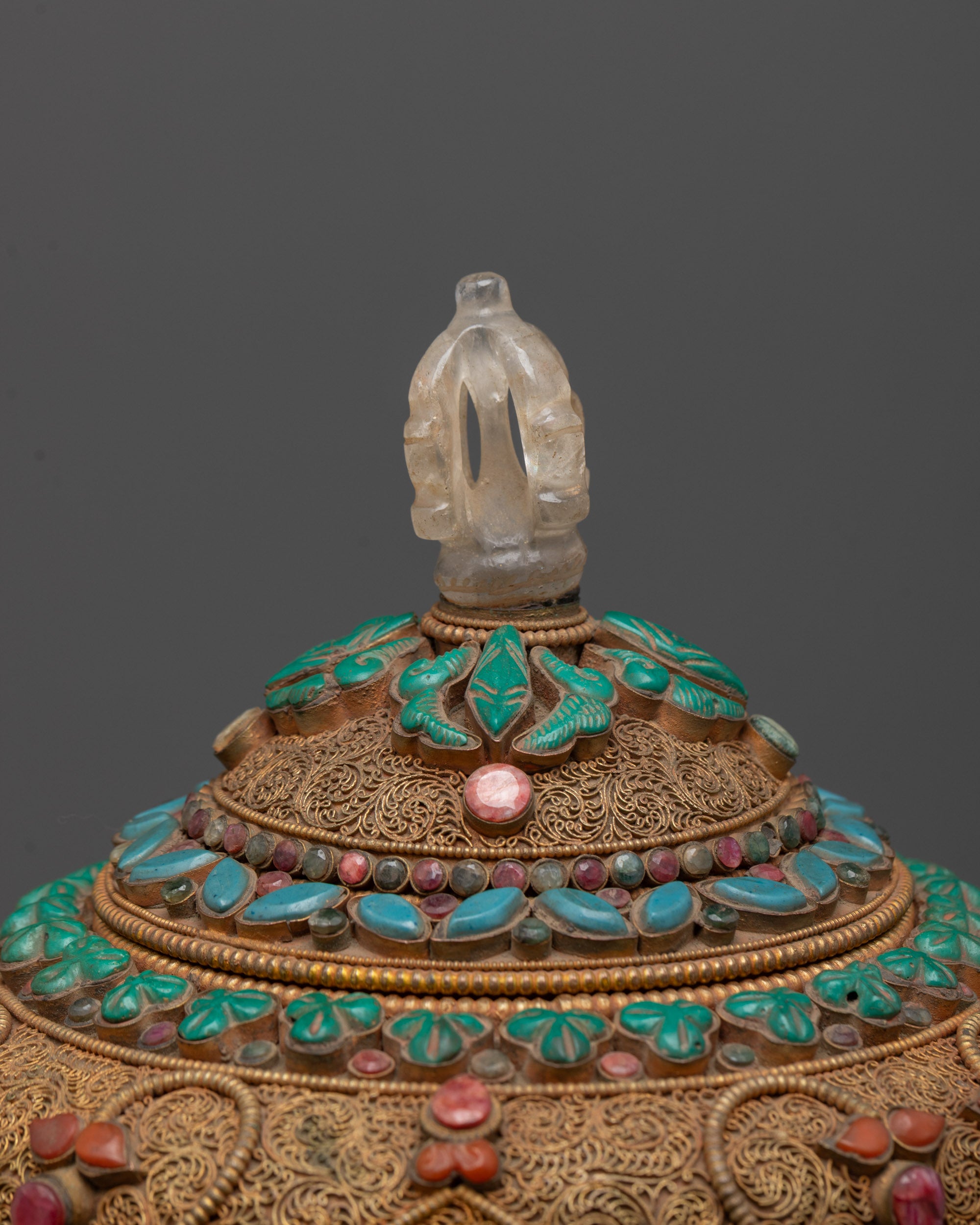Buddhist Tibetan Rice Pot | Sacred Storage Vessel for Offerings