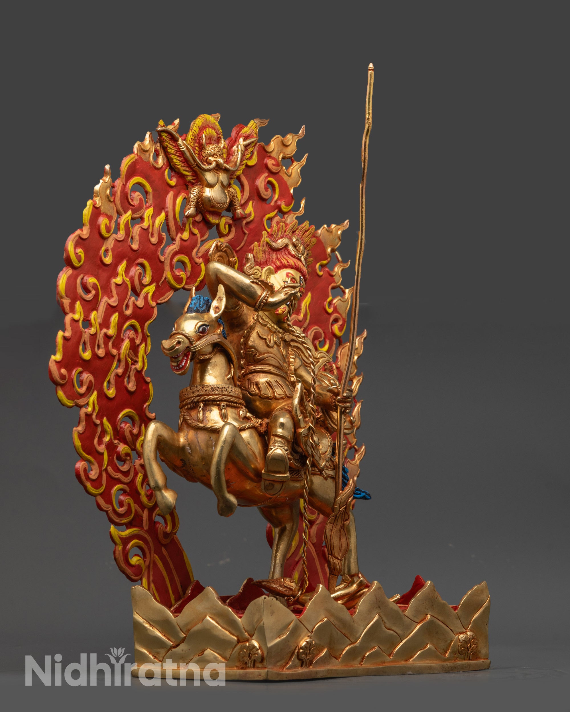 Tsengo Rolpa Chudan Statue | Handcrafted Buddhist Sculpture from Nepal