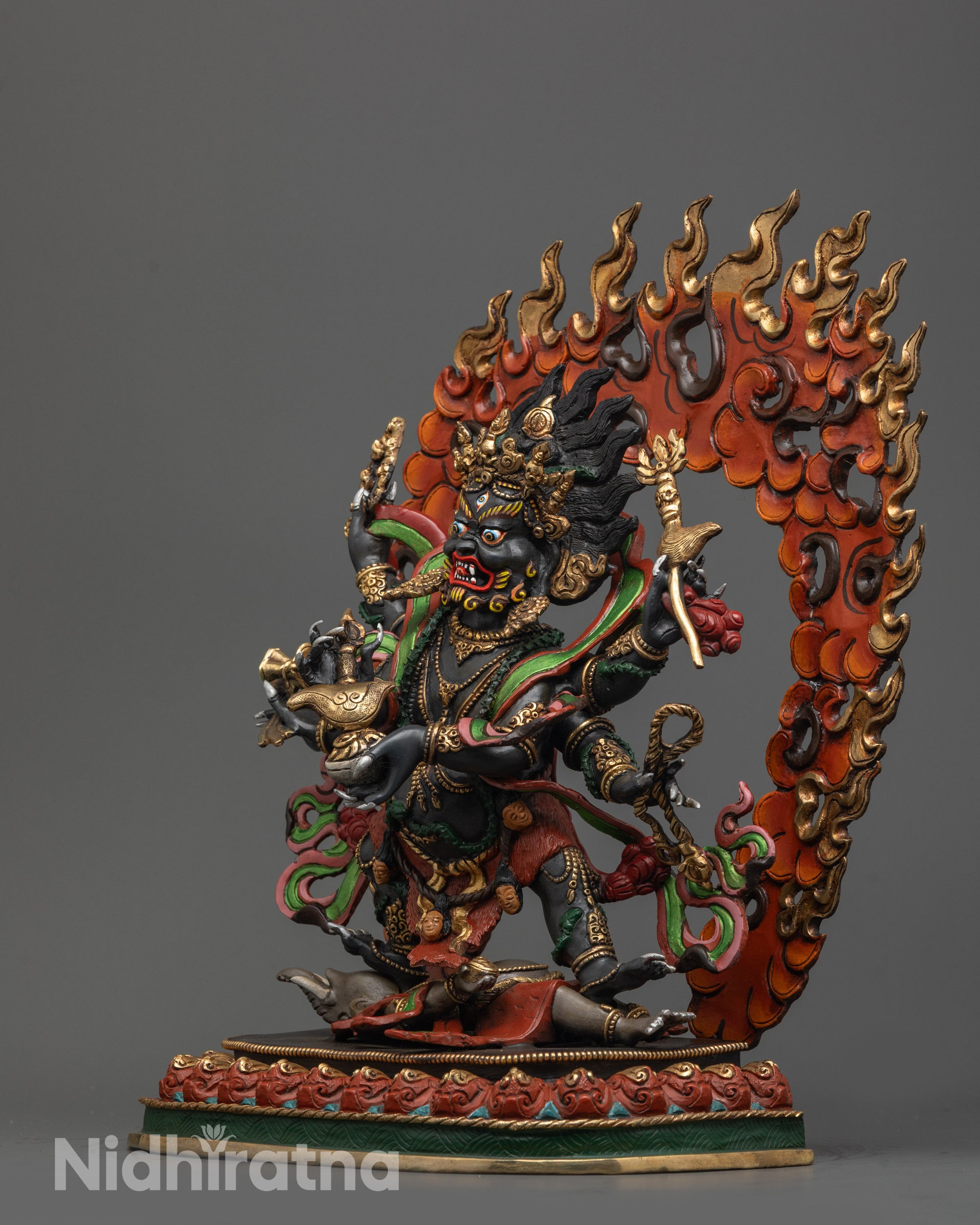 Shop Nepalese Six-Armed Mahakala (Shadbhuja Mahakala) Statue