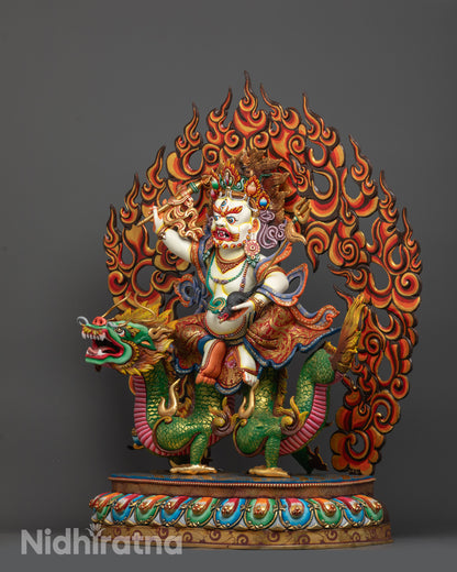 Nepalese White Dzambhala Statue | God of Prosperity