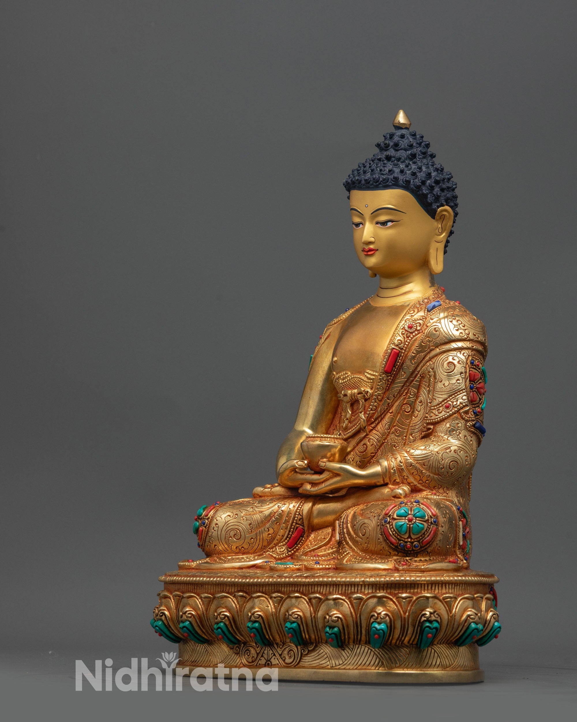 Amida Nyorai Statue | Traditional Nepalese Lost-Wax Buddhist Sculpture