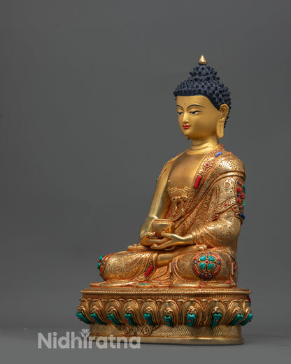 Amida Nyorai Statue | Traditional Nepalese Lost-Wax Buddhist Sculpture
