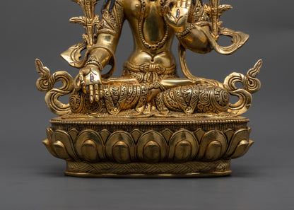 Nepalese White Tara Sculpture | Peaceful Buddhist Goddess Figure