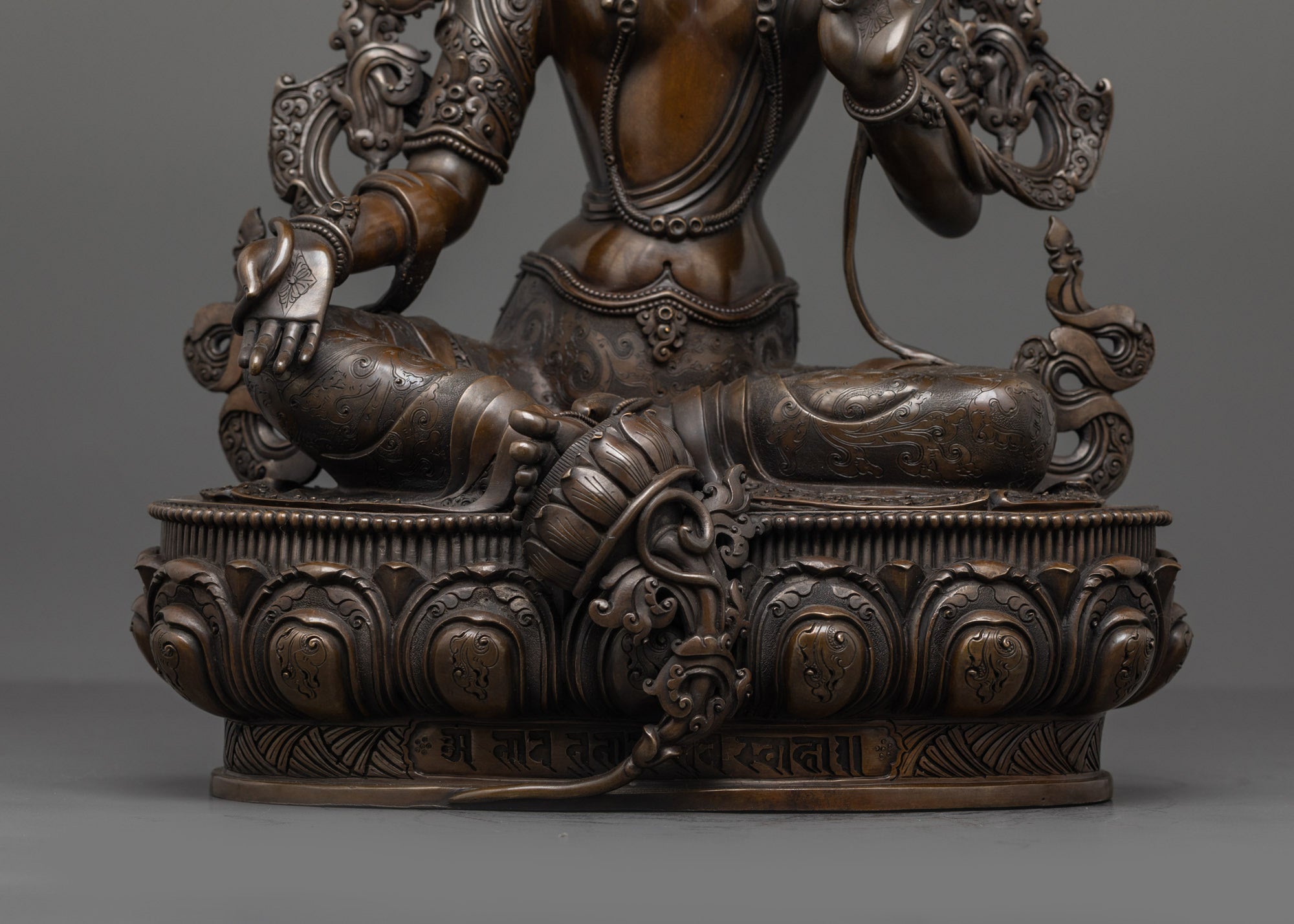 Oxidized Green Tara Statue | Compassionate Deity for Spiritual Spaces