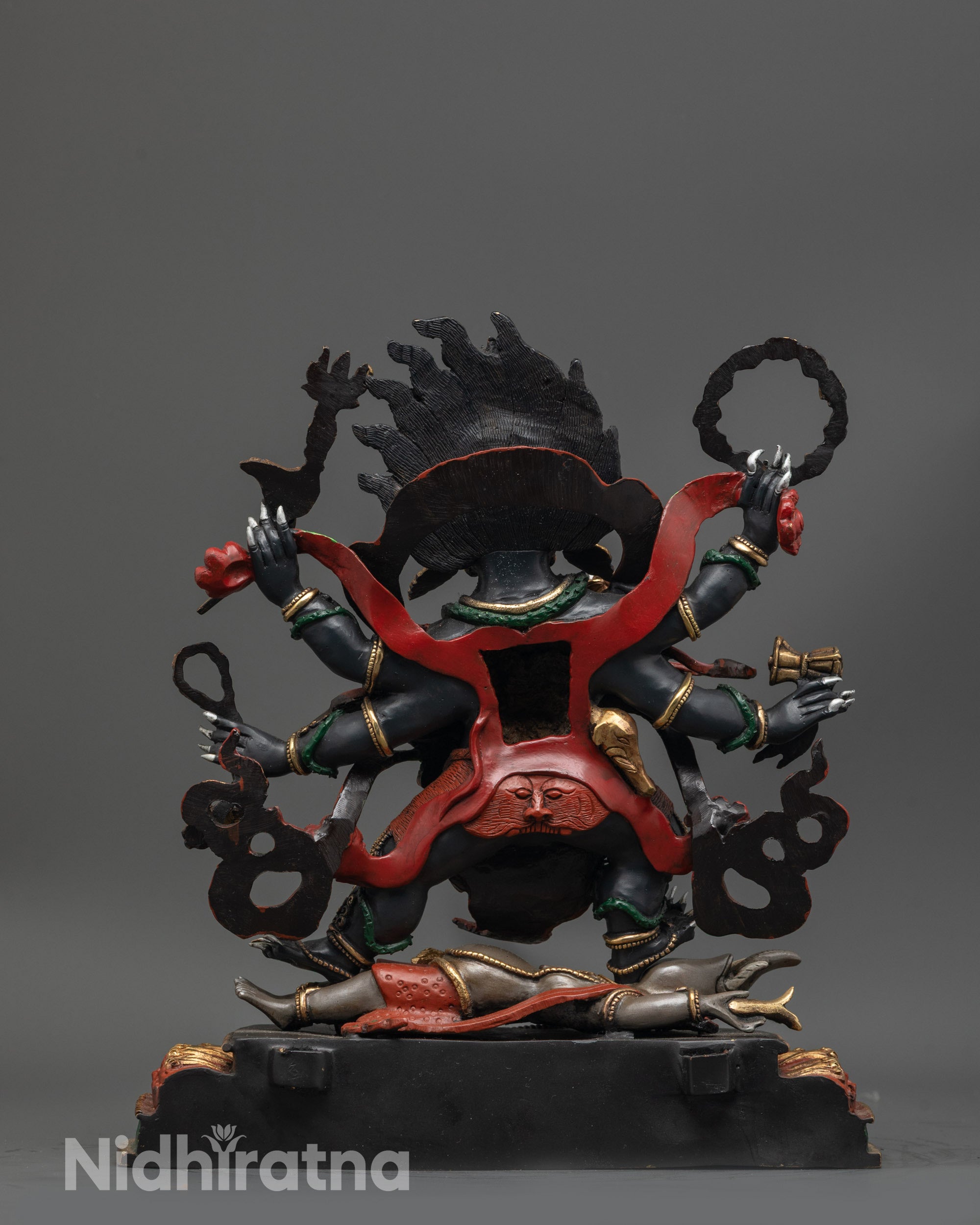 Six Armed Mahakala Statue | Fierce Vajrayana Guardian Handcrafted