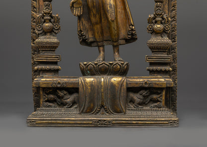 Antique Standing Shakyamuni Buddha Sculpture | Timeless Devotion