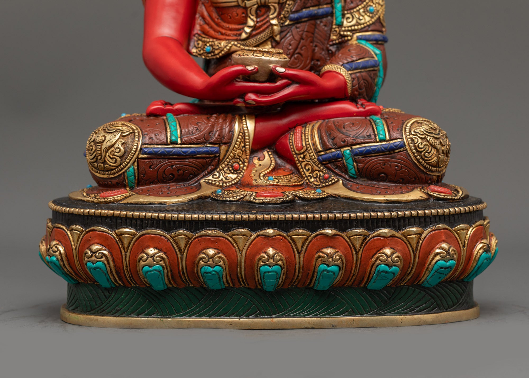 Serene Amitabha Buddha Sculpture | Nepalese Handmade Buddhist Statue