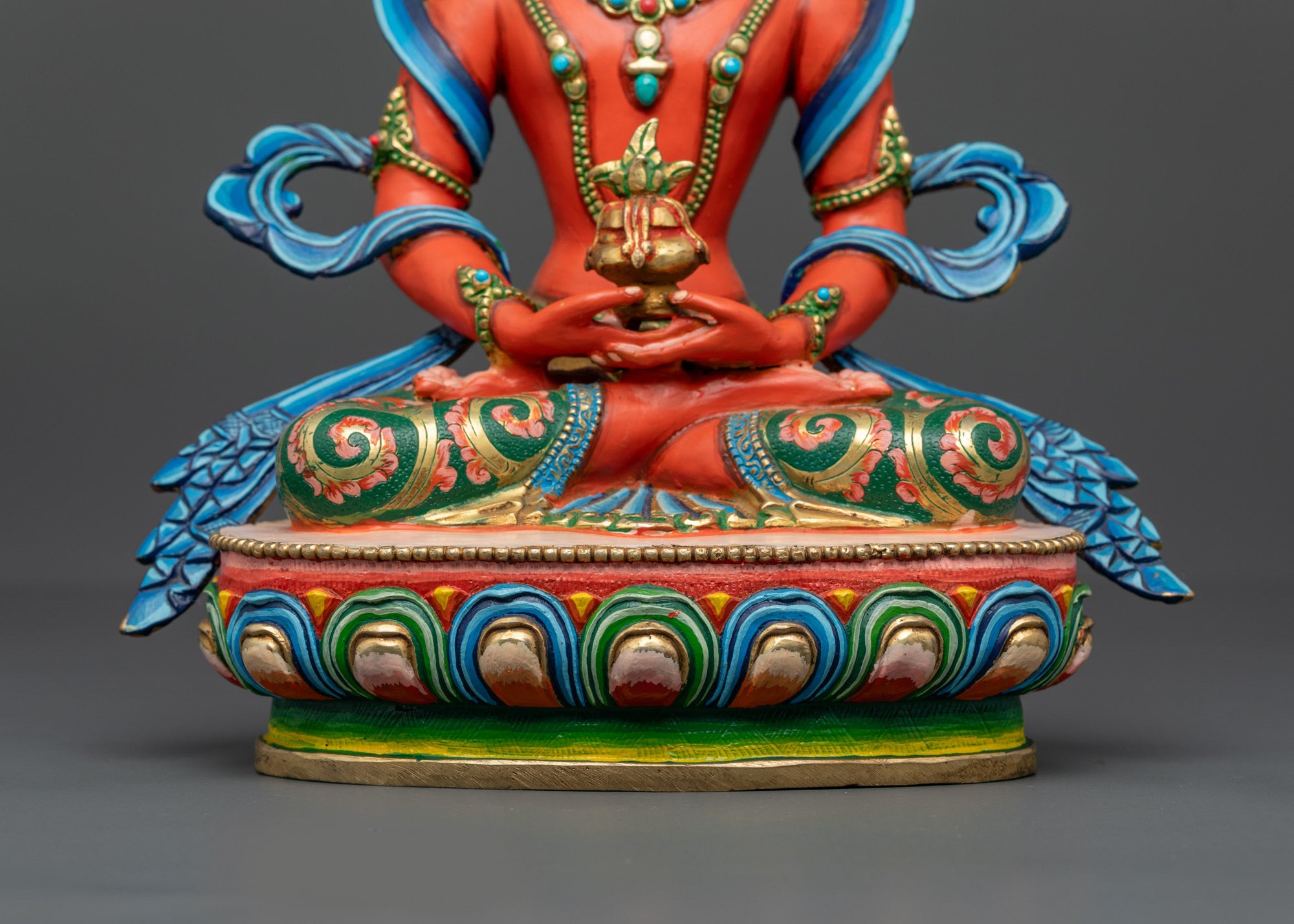 Red Coloured Amitayus Dharani Statue | Buddha of Infinite Life