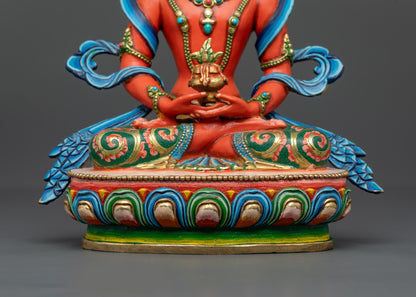 Red Coloured Amitayus Dharani Statue | Buddha of Infinite Life