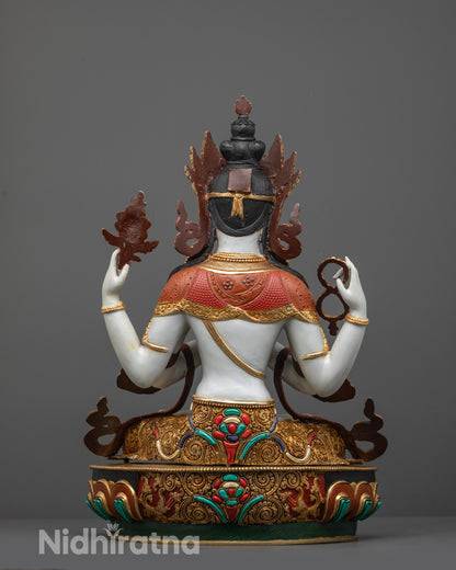 Tibetan Chenrezig Statue | Authentic Handmade Buddhist Figurine