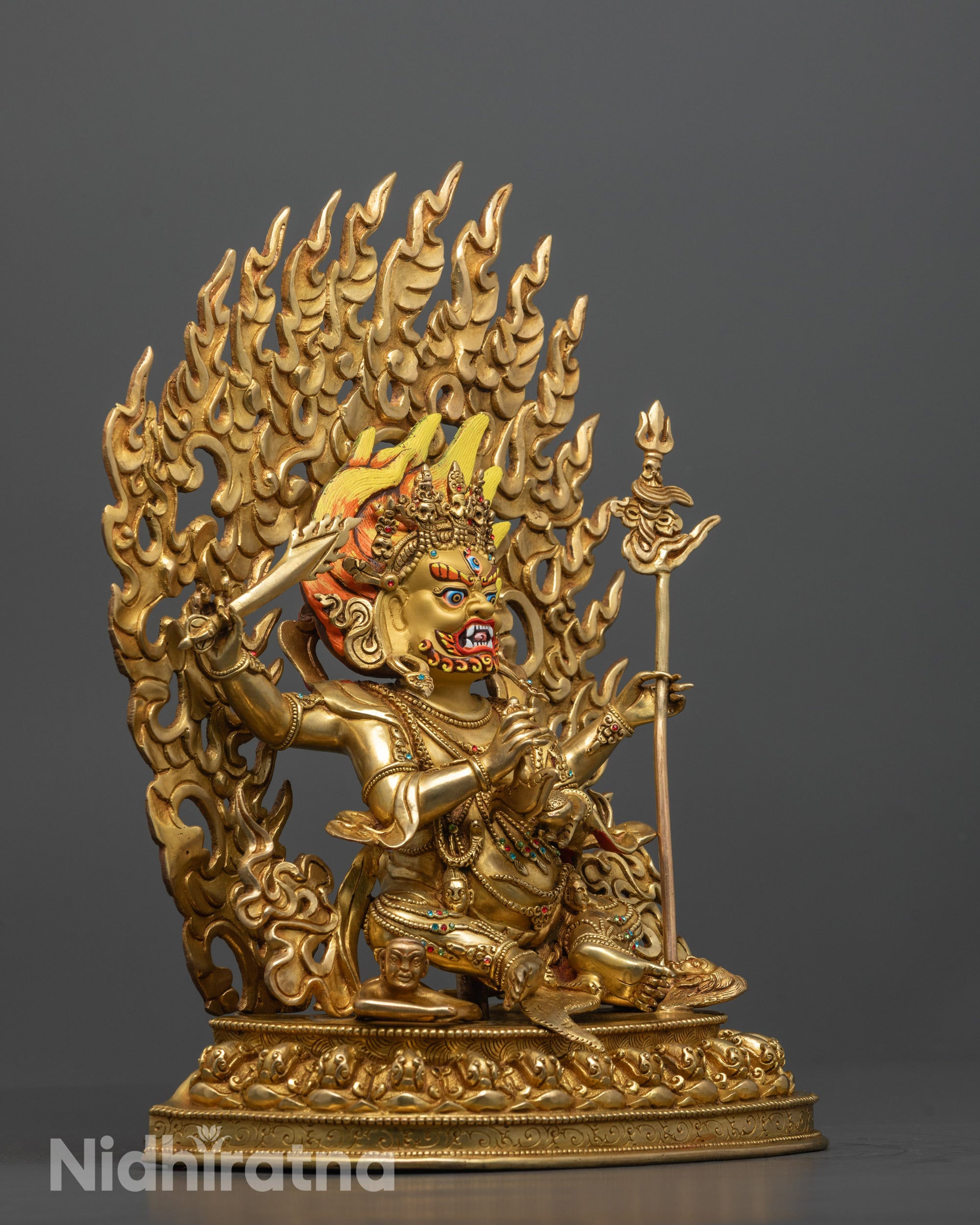 4 Armed Mahakala Statue | Handmade Protector God