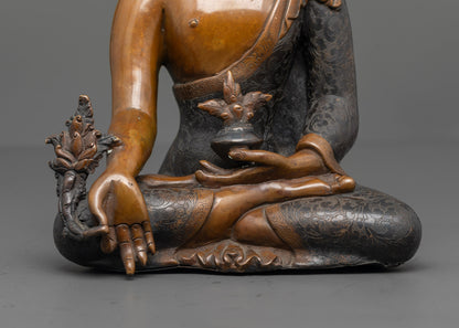 Oxidized Medicine Buddha Statue | Spiritual Gift for Healing & Peace