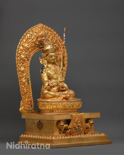 Majestic Statue of Guru Rinpoche | Handmade Nepalese Artwork