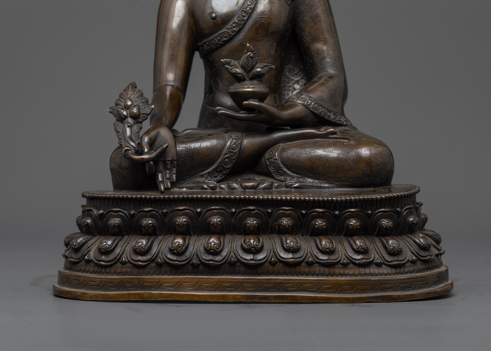 Oxidized Bhaisajyaguru Buddha Statue | Handcrafted Healing Sculpture