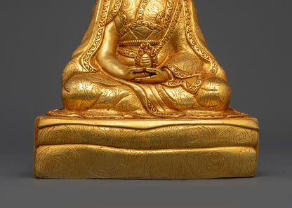 Buddhist Master Gampopa Statue for Spiritual Altars | Nepalese Artwork