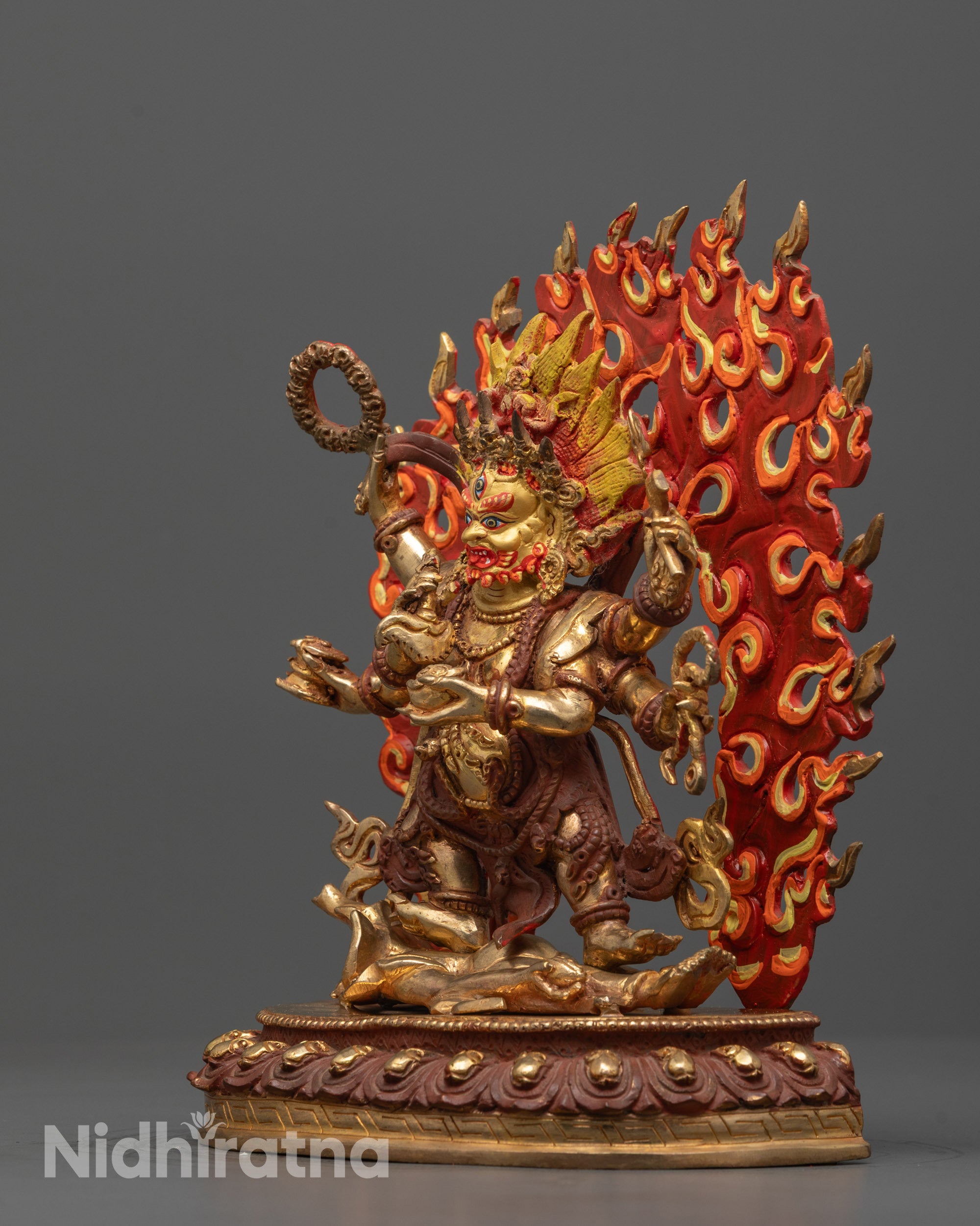 Six-Armed Mahakala Statue | Defender of Vajrayana Traditions
