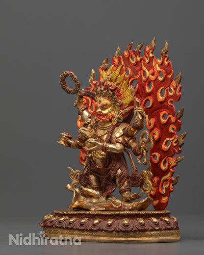 Six-Armed Mahakala Statue | Defender of Vajrayana Traditions