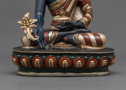 Sacred Bhaisajyaguru Buddha Statue | Handmade Sculpture from Nepal
