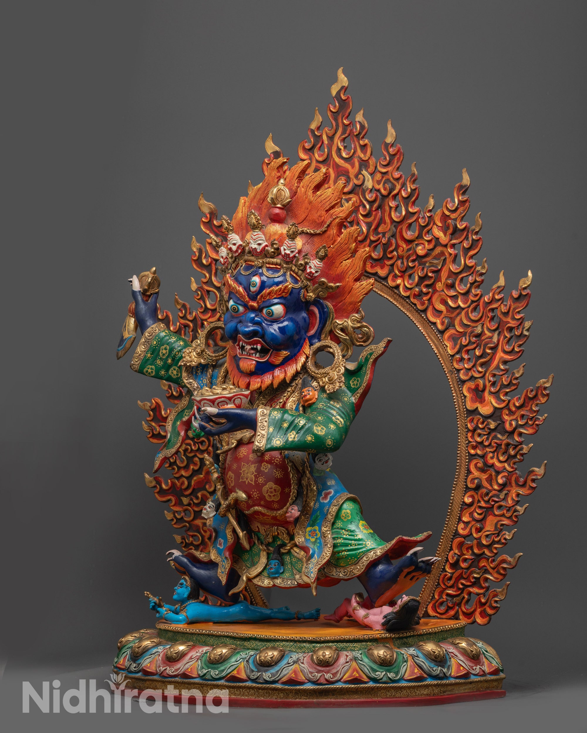 Mahakala Bernagchen Statue | Hand-Carved Tibetan Protector Deity