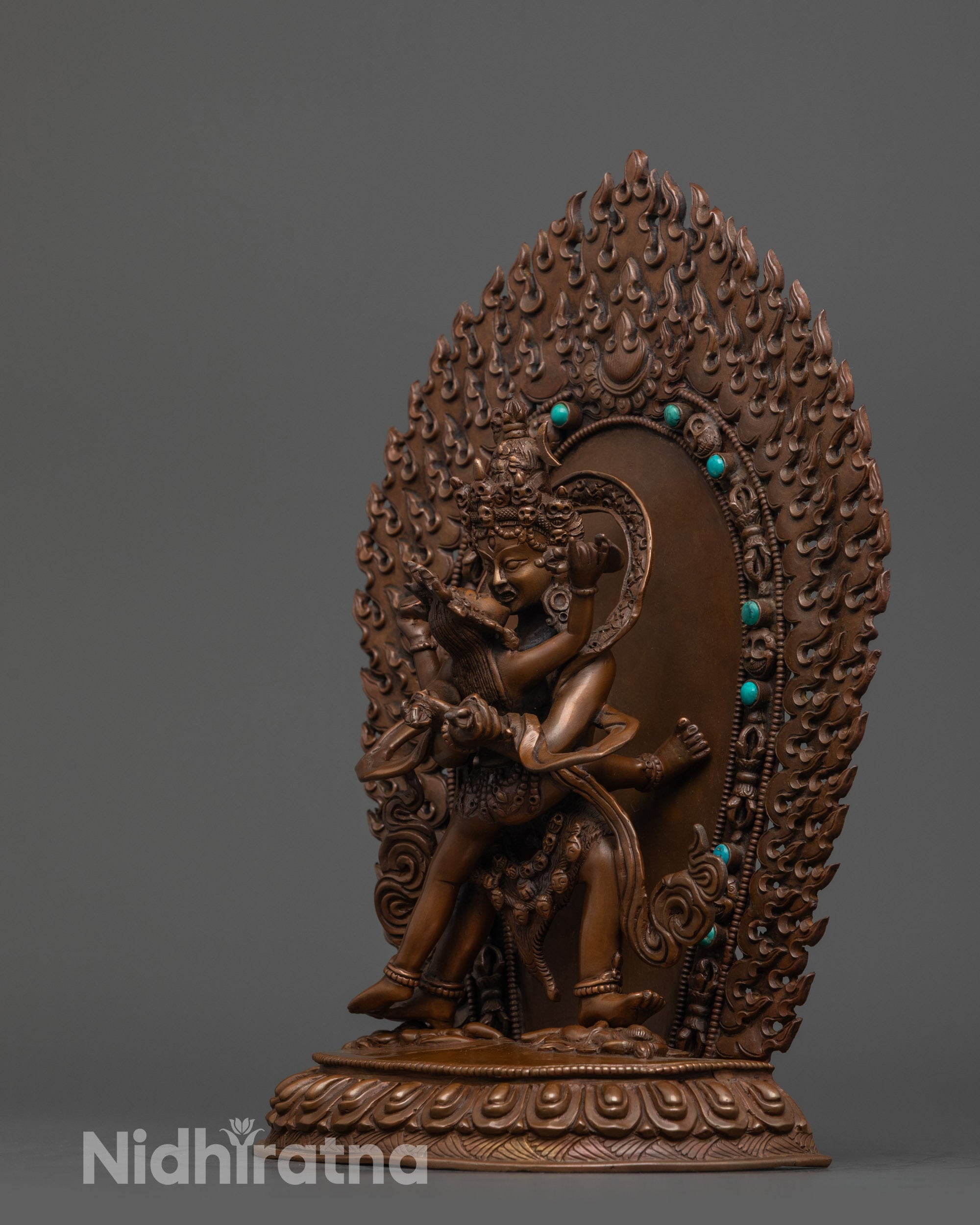 Tantric Chakrasamvara Consort Statue | Oxidized Copper Himalayan Art