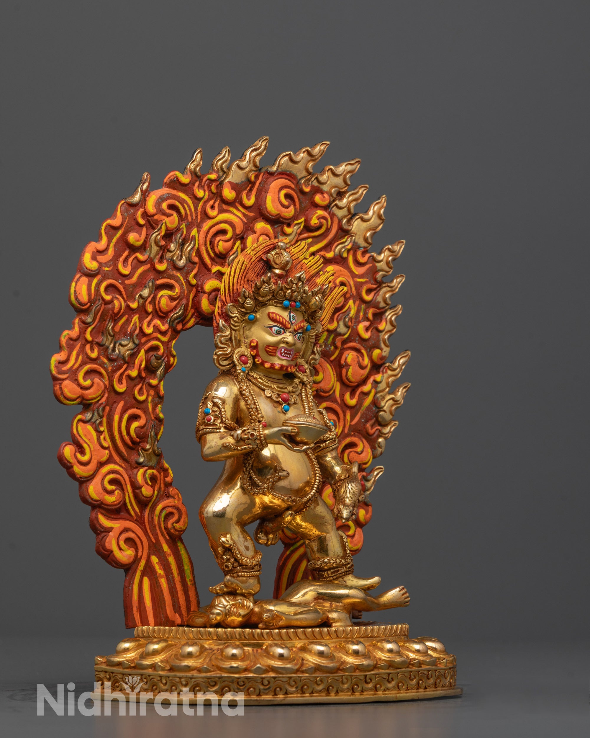 Black Dzambhala Statue | Fierce Wealth Protector in Tibetan Buddhism