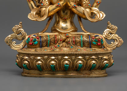 Nepalese Handmade Chenrezig Statue | Divine Compassion & Sacred Decor