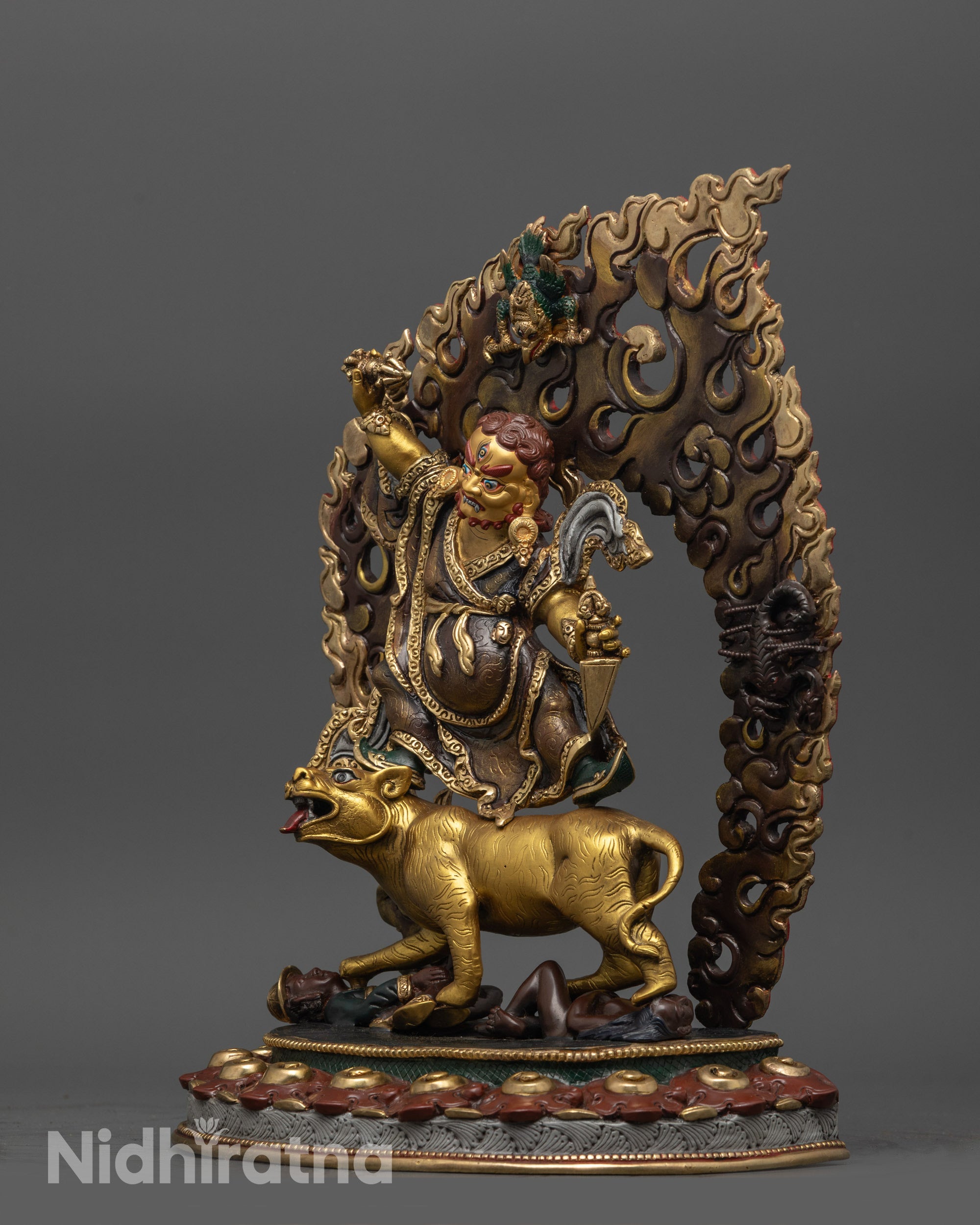 Tibetan Oxidized Dorje Drolo Statue | Wrathful Guru Rinpoche Form