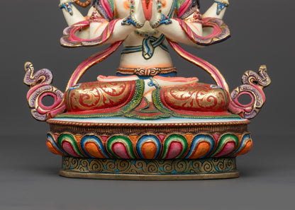 Hand-Painted Chenrezig Statue | Exquisite Craftsmanship from Nepal