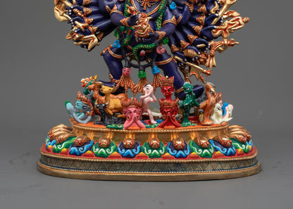Nepalese Yamantaka Statue | Authentic Buddhist Protector