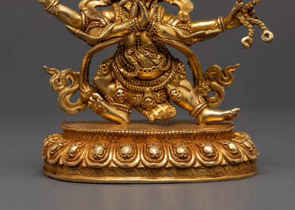 Traditional Four Armed Vajrapani Statue | Nepalese Hand-Carved