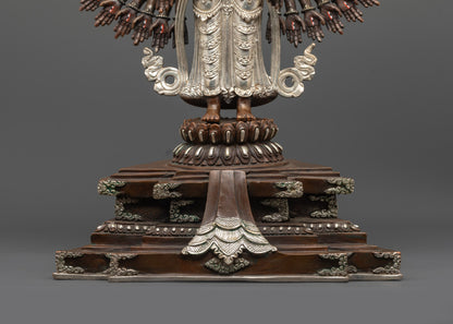 Oxidized 1000 Armed Chenrezig Statue | Spiritual Sculpture from Nepal