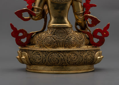 Nepalese White Tara Sculpture | Peaceful Buddhist Goddess Figure