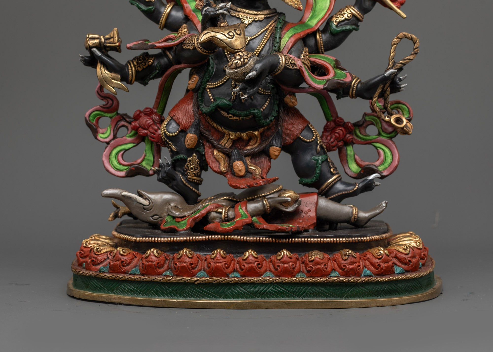 Six Armed Mahakala Statue | Fierce Vajrayana Guardian Handcrafted