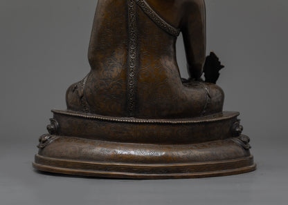 Oxidized Bhaisajyaguru Buddha Statue | Handcrafted Healing Sculpture