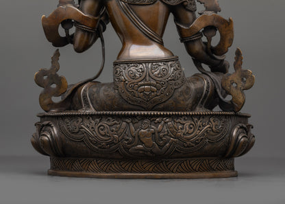 Oxidized Green Tara Statue | Compassionate Deity for Spiritual Spaces