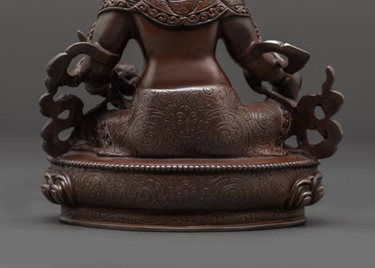 Black Oxidized Dzambhala Sculpture | Handmade Guardian of Treasures