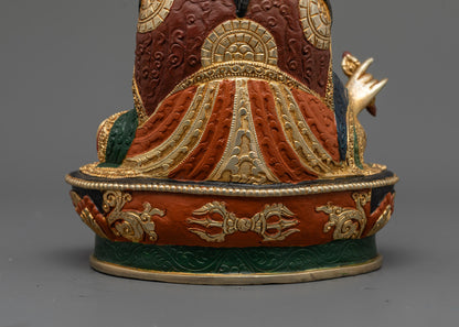 Colored Padmasambhava Statue | Sacred Guru Idol for Spiritual Practice