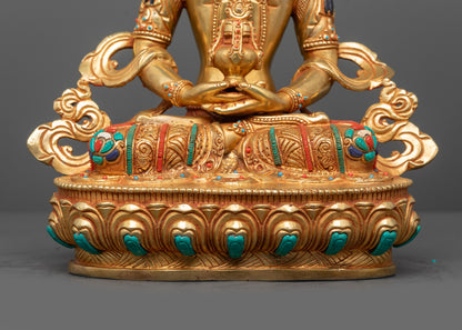 Tibetan Buddha Amitayus Statue for Long Life Blessings