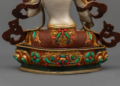 White Tara Statue | Authentic Tibetan Buddhist Art