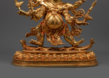 Wrathful Dharmapala Statue | Artisan-Crafted Himalayan Spiritual Art