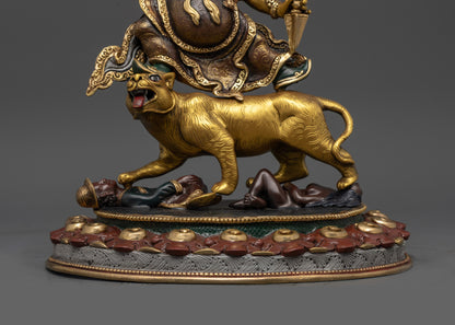 Tibetan Oxidized Dorje Drolo Statue | Wrathful Guru Rinpoche Form