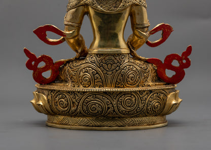 Handcrafted Amitayus (Tse Pag Me) Statue | Tibetan Long Life Deity