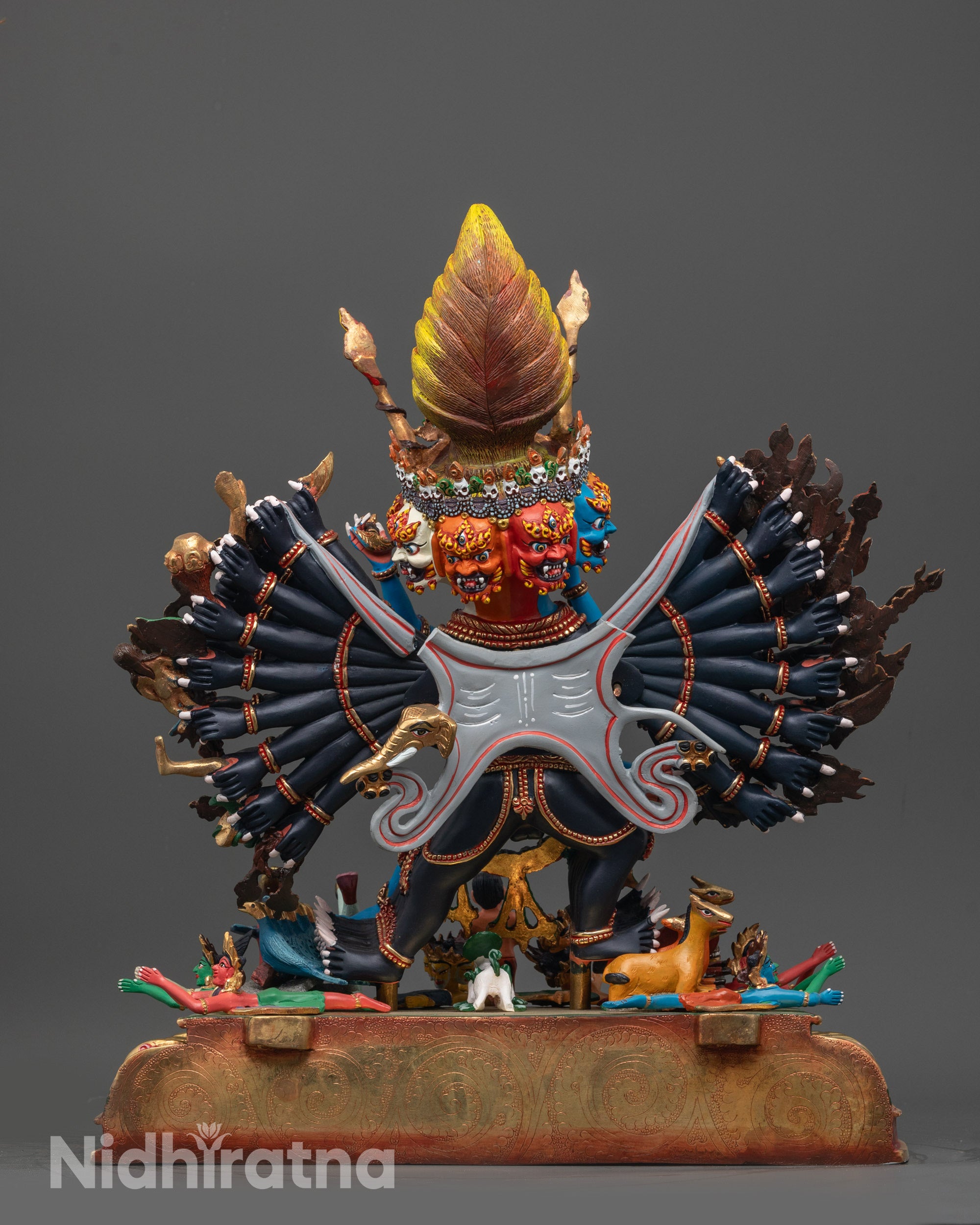 Handcrafted Yamantaka Consort Statue | Wrathful Deity Union Sculpture