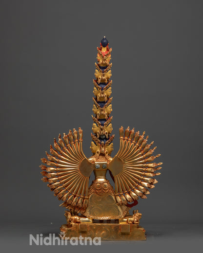 Handcrafted 1000-Armed Dukar Statue | Traditional Buddhist Artwork